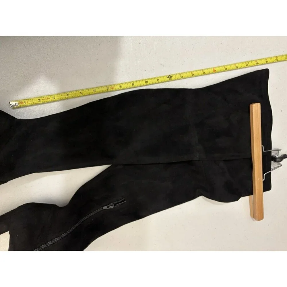 Aldo Over The Knee Sock Boots Black Women 9 Faux Suede Block Heel